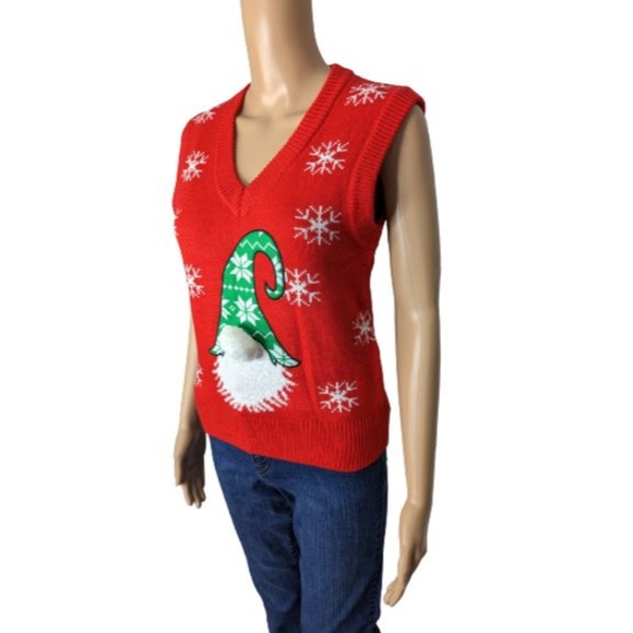 Poof Christmas Gnome Sweater Vest S - Picture 5 of 9